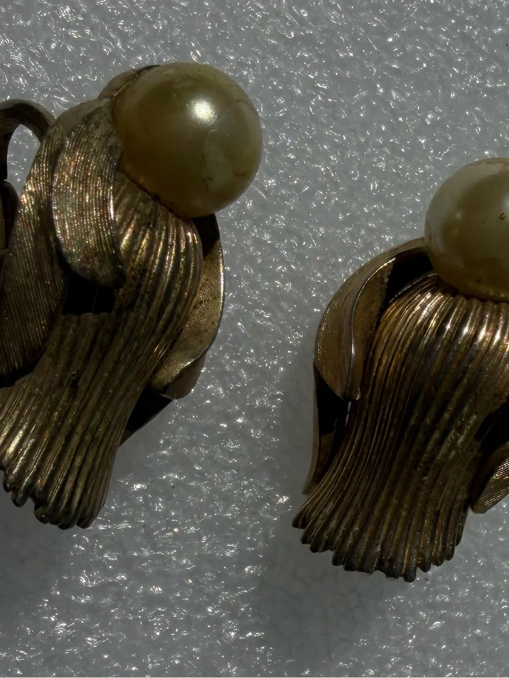 Trafari Gold-Tone Faux Pearl Clip Earrings - Classic Women Jewelry